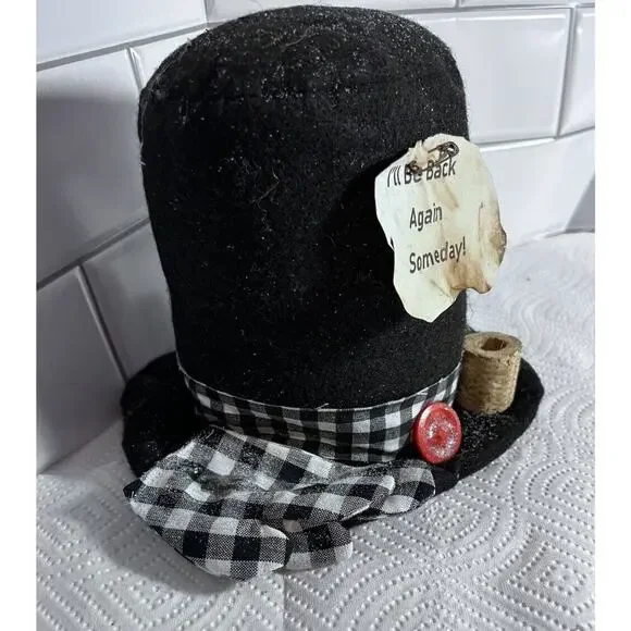 Frosty The Snowman Hat Corn Cob Pipe Fabric Decoration I’ll Be Back Someday New - Picture 3 of 9